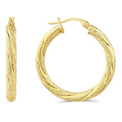 10ct Gelbgold 20 mm Twist Hoop Ohrringe