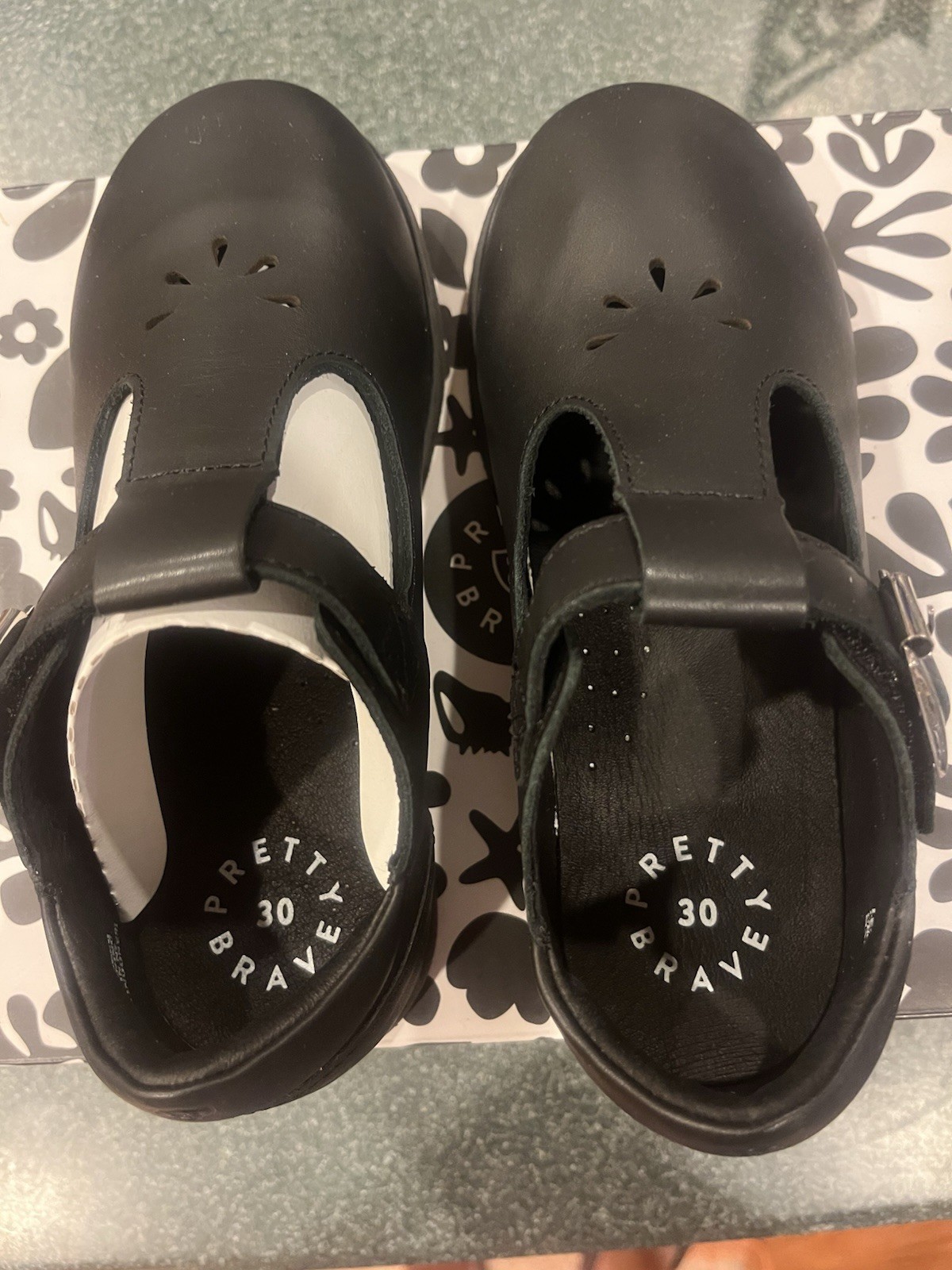 Pretty Brave Marley Girls Black Leather Mary Jane Shoes EU 30 US 12.5