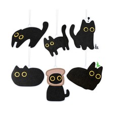 Car Air Fresheners Set - 6Pcs Cute Black Cat Freshener Hanging Ornaments Refr...