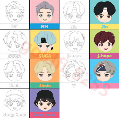 TinyTAN DIY Paint by Numbers Kit Canvas Hobby Art Inspired by BTS