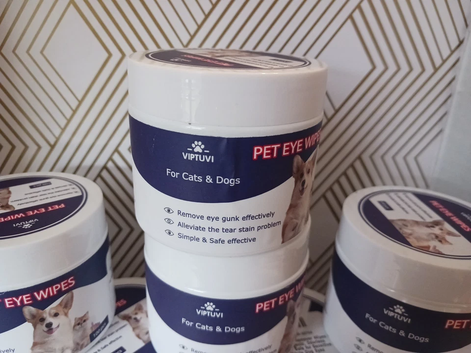 Lote de 2 toallitas para ojos de mascotas de 100 piezas para gatos y perros nuevas 🐕 Exp 04/2027 Foto 3 de 4