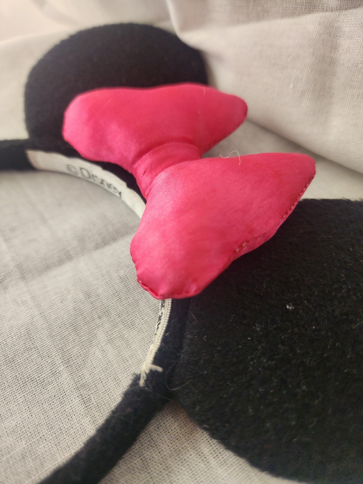 Disney Minnie Mouse Ears Headband Black/White Polka Dots Pink Bow Girls image 7