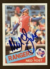 NED YOST SIGNED AUTOGRAPH 1985 Topps  Card Texas Rangers