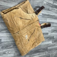 CARHARTT Snap Front Brown Denim Jeans Bib Overalls Men's Size 40 x 32