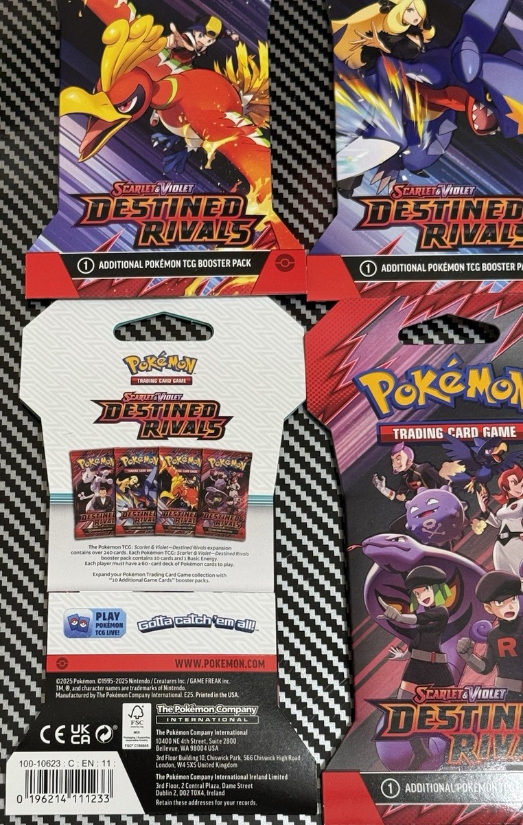 1x Set of (4) Pokemon Destined Rivals Single Sleeved Blister Booster Pack |  eBay