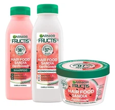 GARNIER FRUCTIS HAIR FOOD SANDIA/SHAMPOO,CONDITIONER,AND MASK. FREE SHIPPING.
