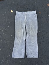 Vintage 80 s LL Bean Deep Corduroy Gray Pants Talon Zip Made in USA 36x28