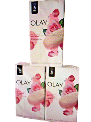 Olay Delicate Notes of Rose Water Fresh & Smooth Cleansing Soap 18 Bars Total