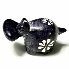 Tabaka Chigware Hand Carved Kisii Soapstone Purple Hippopotamus Figure Kenya