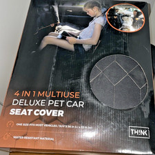 Think Deluxe Pet Car Seat Cover Multiuse Black L:56"XW:53" Fits most SUVs/Trucks