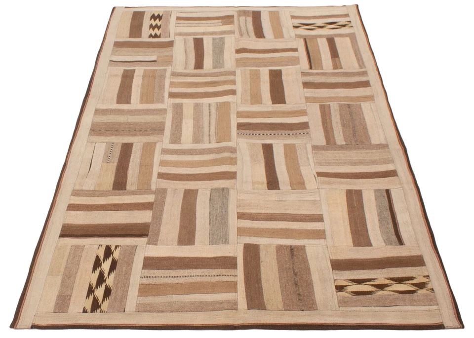 Traditional Vintage Hand Woven Oriental Carpet 5'7" x 9'6" Wool Kilim Area Rug - Image 3 of 4