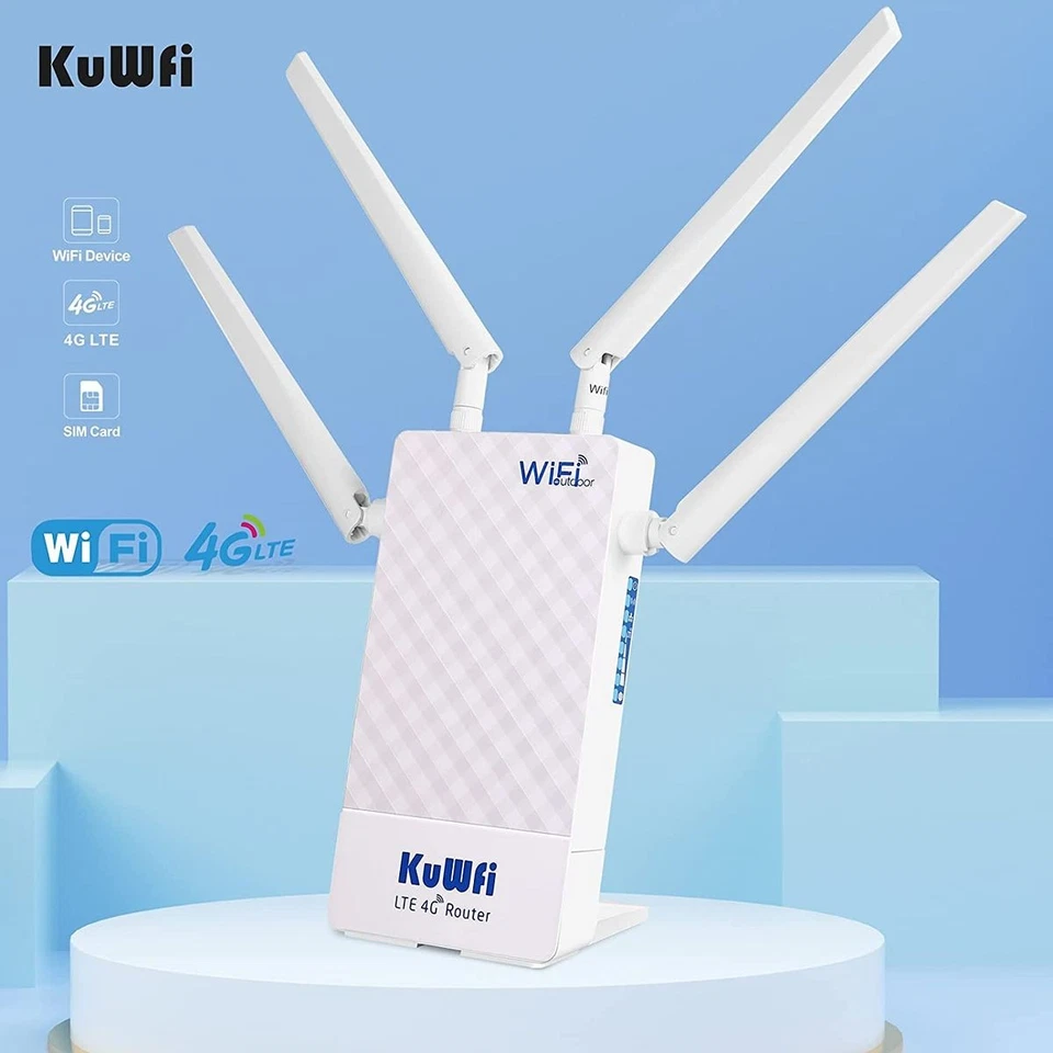 KuWFi 4G LTE Box Wasserdicht 300Mbps Externe SIM SMA-Anschluss IP-Kamera B1-B7-B - Bild 2 von 4