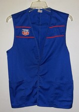 Rite Aid Employee Vest Size Large Blue 3 Snap Closure 2 Pockets Uniform Costume