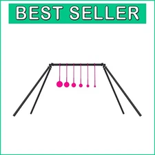Durable AR500 Steel Target Stand System - 6 Spinning Targets for Rifle Shooting