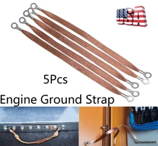 11.4" Ground Strap Engine Grounding Kit With 5/16" Terminals Connectors (5Pcs)