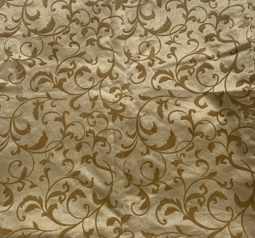 Raised Velvet Feel Flock Foliage Vine scroll drape Curtain Panel home decor Gold - Picture 3 of 5