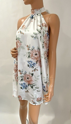 lulu dress helter style size medium white floral