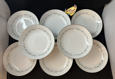 Vintage Royal Cameo Fine China Japan Laura 2211 Set of 8 Soup Bowls 7.5'' Leaves