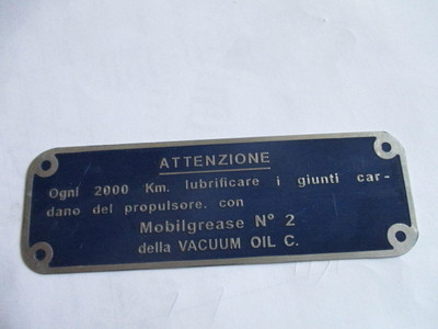 Nameplate Lancia plate sign attenzione s47 Flaminia Flavia Fulvia appia