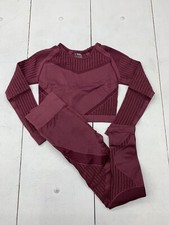 Unbranded Womens Maroon Athletic Set Size Small
