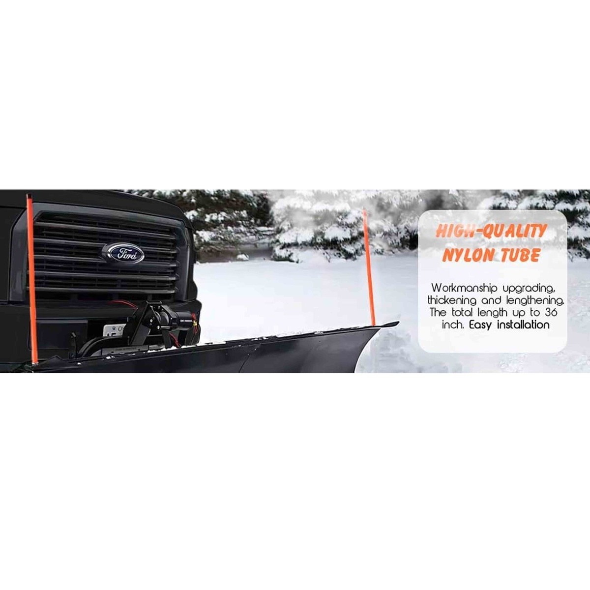 RED / ORANGE SNOW PLOW MARKER SET GUIDE STICKS BLADE MARKERS NEW 16 IN - Foto 10