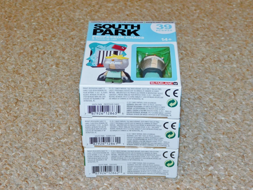 McFarlane South Park Construction Sets Toolshed, Professor Chaos, Human Kite Lot Foto 4 de 4