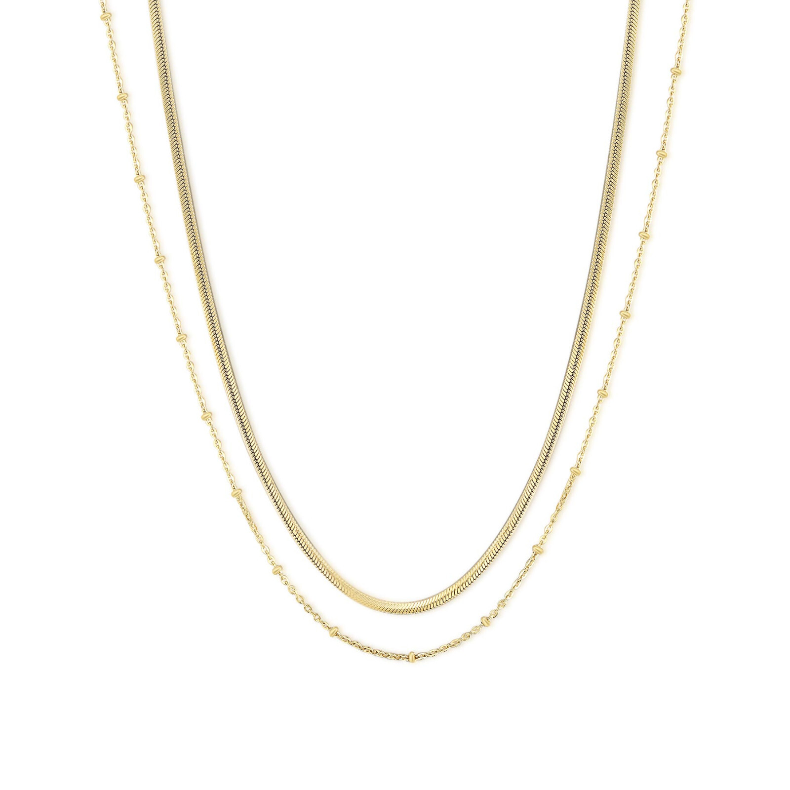 SAGAPO Collana DOPPIO FILO Donna in ACCIAIO DORATO S'agapo SHK09 Sagapò