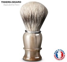 Thiers Issard Boar Badger Combination Shaving Brush Horn Handle Made in France