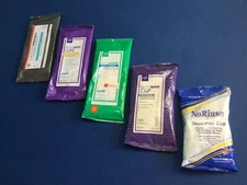 Bath cleansing cloths or Shampoo & conditioner in a cap no rinse, hypoallergenic