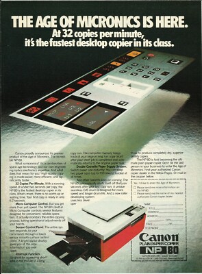 1979 Canon NP-80 Paper Copier Copy Machine vintage print ad 70's