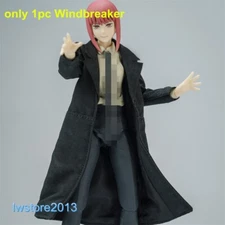 1/12 Black Windbreaker Coat Tops Clothes For 6" Female Action Figure Body Toys
