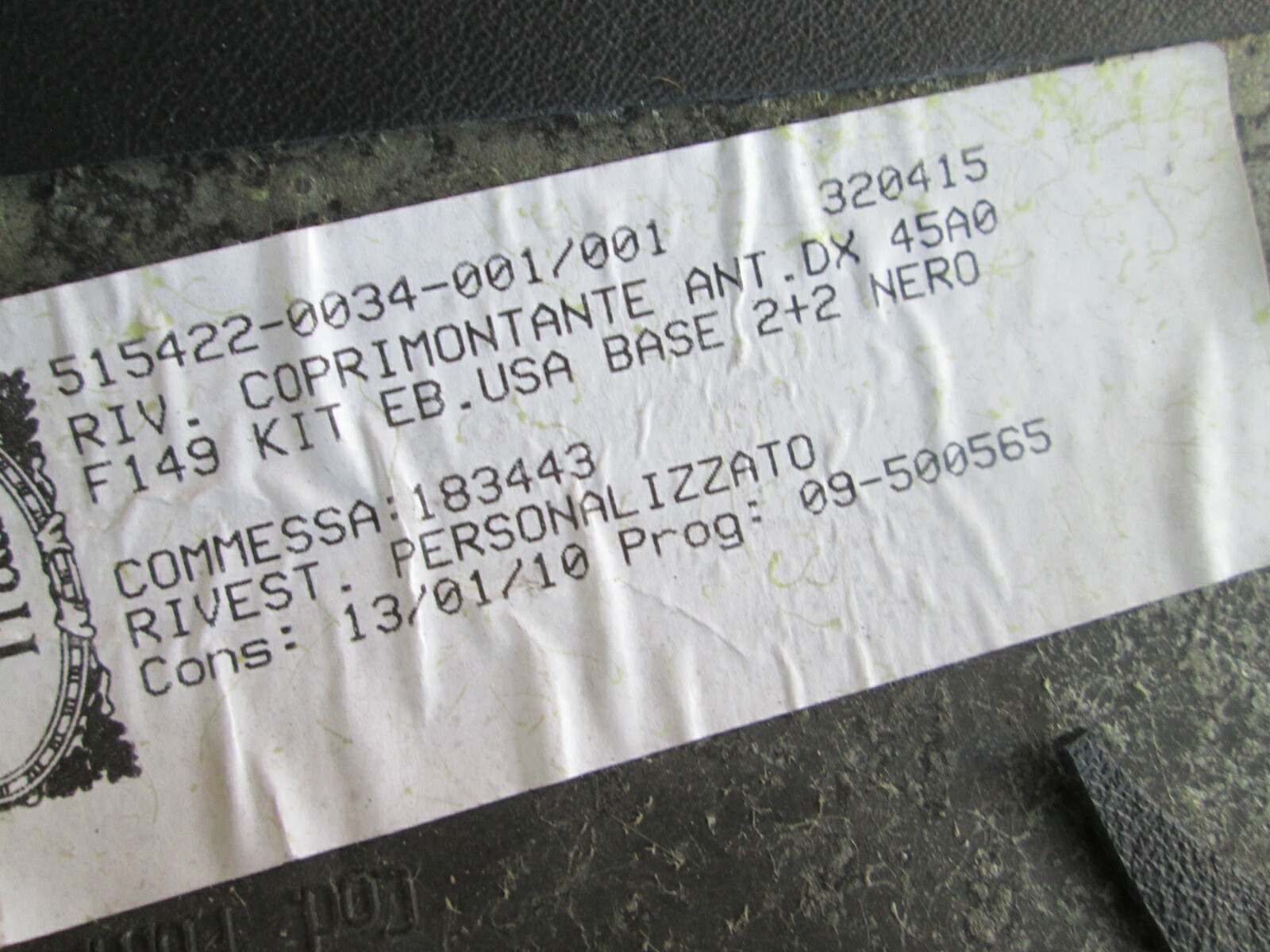 Ferrari California - RH Interior Front Pillar Cover Panel # 80581100