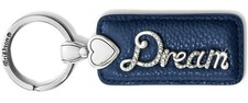 NWT Brighton DREAM SCRIPT Leather Key Fob Midnight Blue NWT 48
