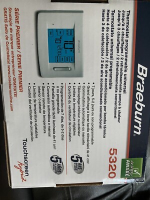 BRAEBURN 5320 thermostat Touchscreen Hybrid 7, 2-5 Day Or Non Programmable,4H2C