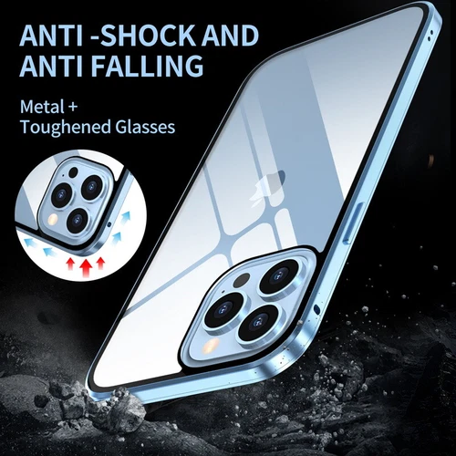 360 Magnetic Protection Privacy Double Glass Case For iPhone 16 15 14 Pro Max 13 - Picture 11 of 31
