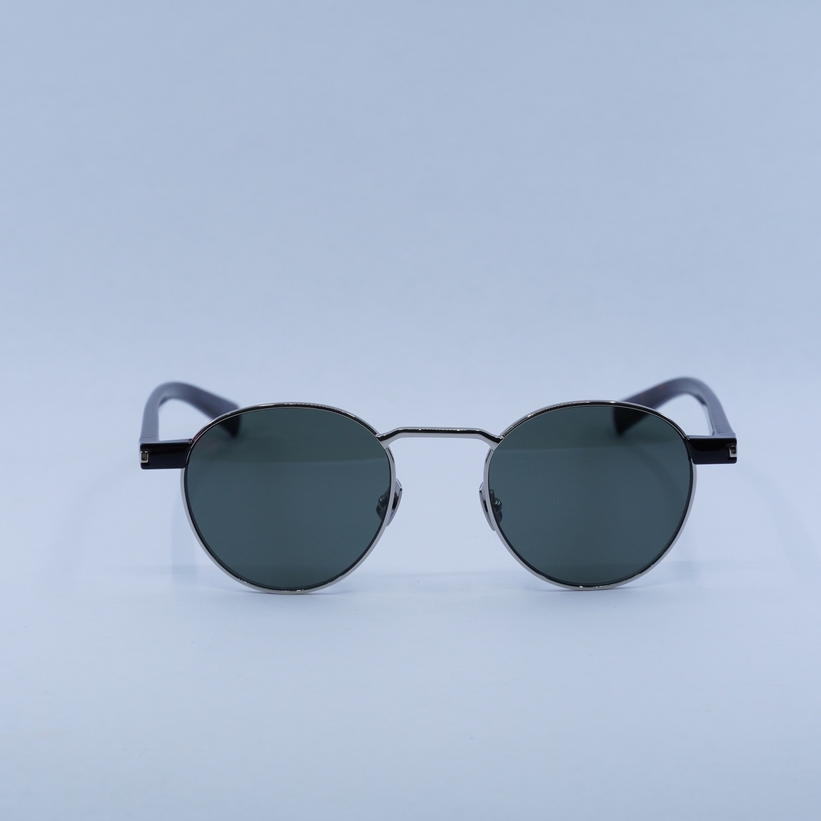 Occhiali da sole SAINT LAURENT SL707 001 argento e avana grigio 49 21 145 nuovi autentici...