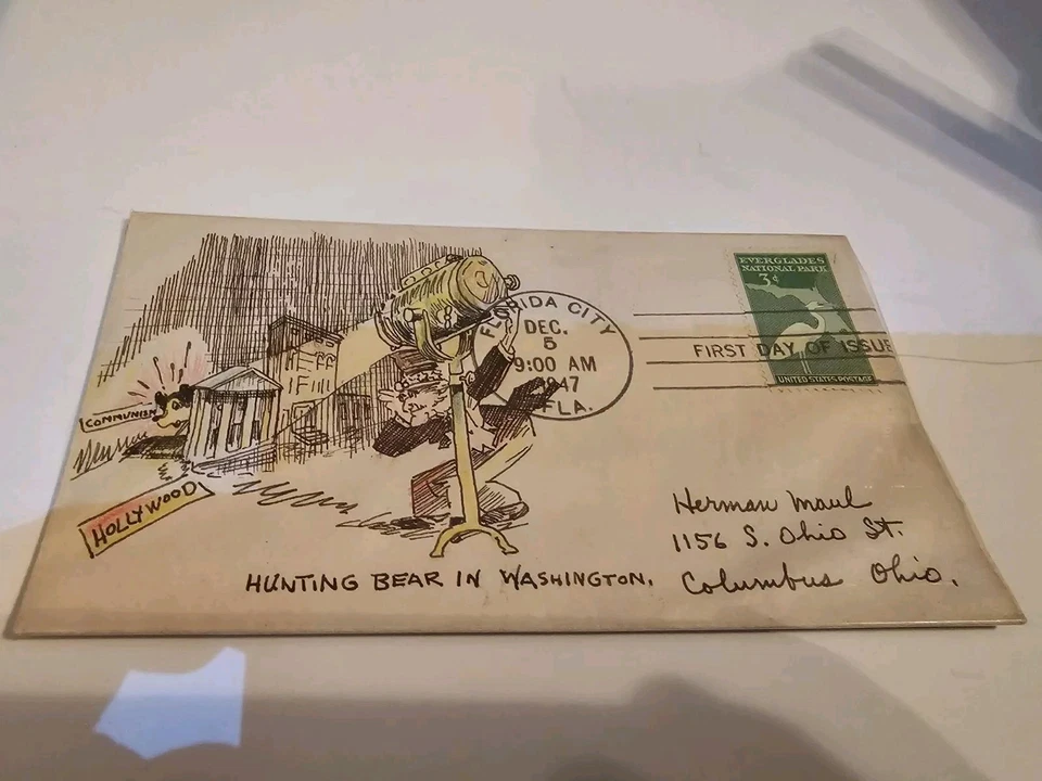 RARE THORTON SHAW HAND PAINTED FDC SC # 952 1947 - Image 3 of 4