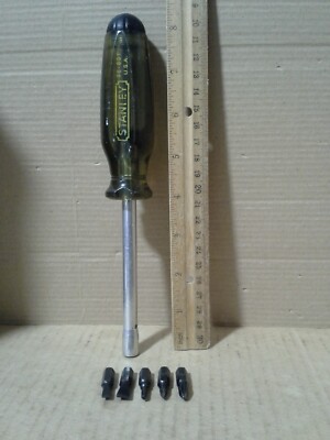 VTG. Stanley Workmaster 66-801 Magnetic Screwdriver w/bits. Made in USA ...