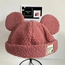 Japan Tokyo Disney Resort Store Ears HeadBand Hat Pink Fluffy Boa CAP park