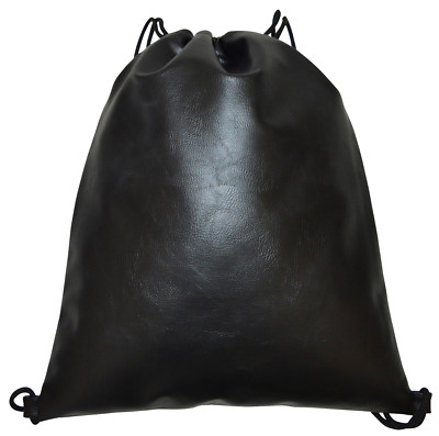 Turnbeutel Robust Kunstleder Stabil Rucksack Beuteltasche Schwarz