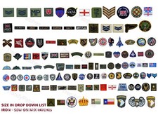Army Military Themed Style Embroidered Iron Sew On New Patches Badges Transfers