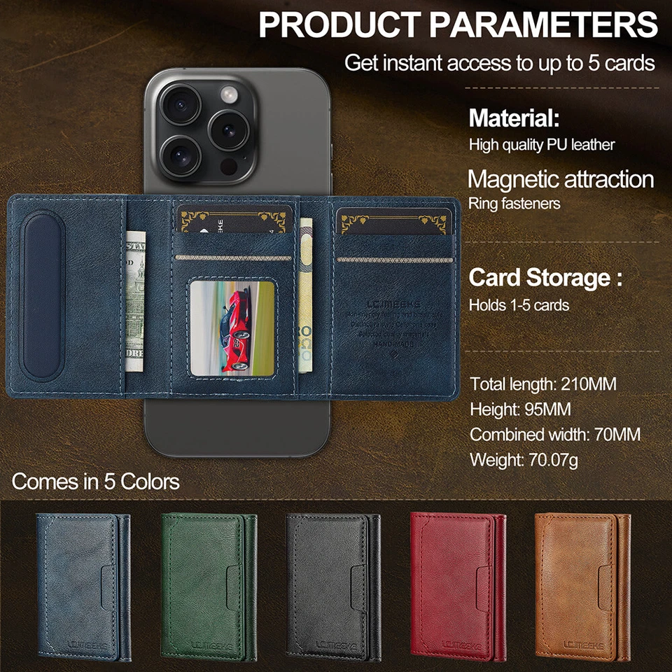 Detachable Magnetic Flip Leather Wallet Hybrid Shockproof Case Cover For iPhone - Image 2 of 4