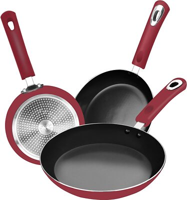#ad 3 Piece Induction Bottom 8quot; 9.5quot; 11 inch Nonstick Frying Pan Set Utopia Kitchen $36.58