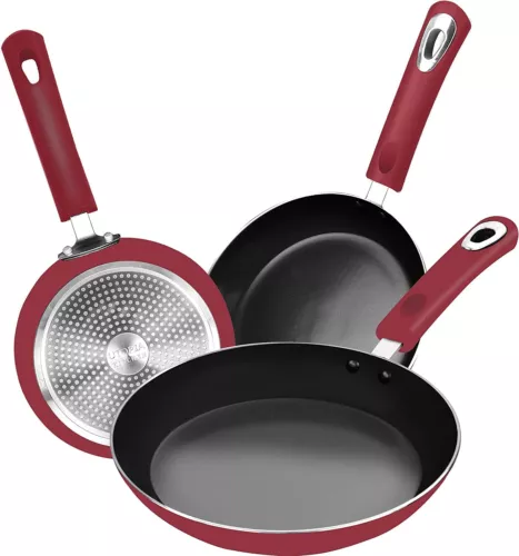 3 Piece Induction Bottom 8" 9.5" 11 inch Nonstick Frying Pan Set Utopia Kitchen