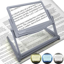 5X LED Page Magnifier with Detachable HandsFree Stand for Reading Fine Print