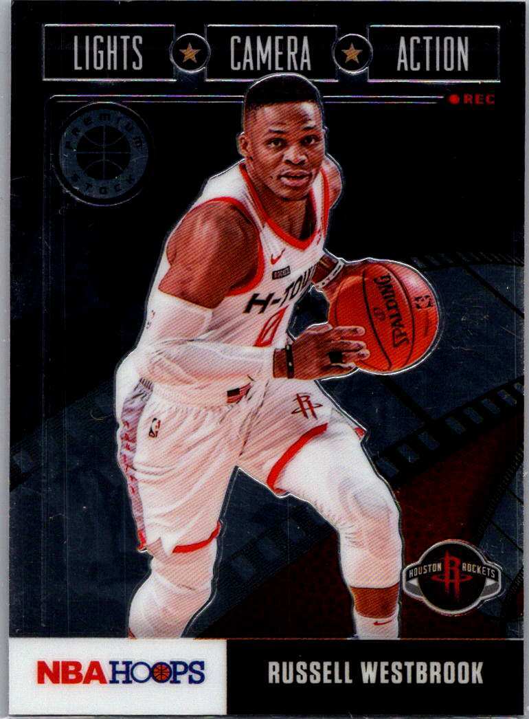 Russell Westbrook #13 2019-20 Hoops Premium Stock Lights Camera Action   Rockets
