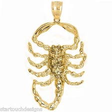 New 14k Yellow Gold Scorpion Pendant