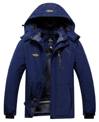 Wantdo Men's Waterproof Winter Jacket Warm Winter Coat Jacket Ski Jacket Hooded video thumbnail