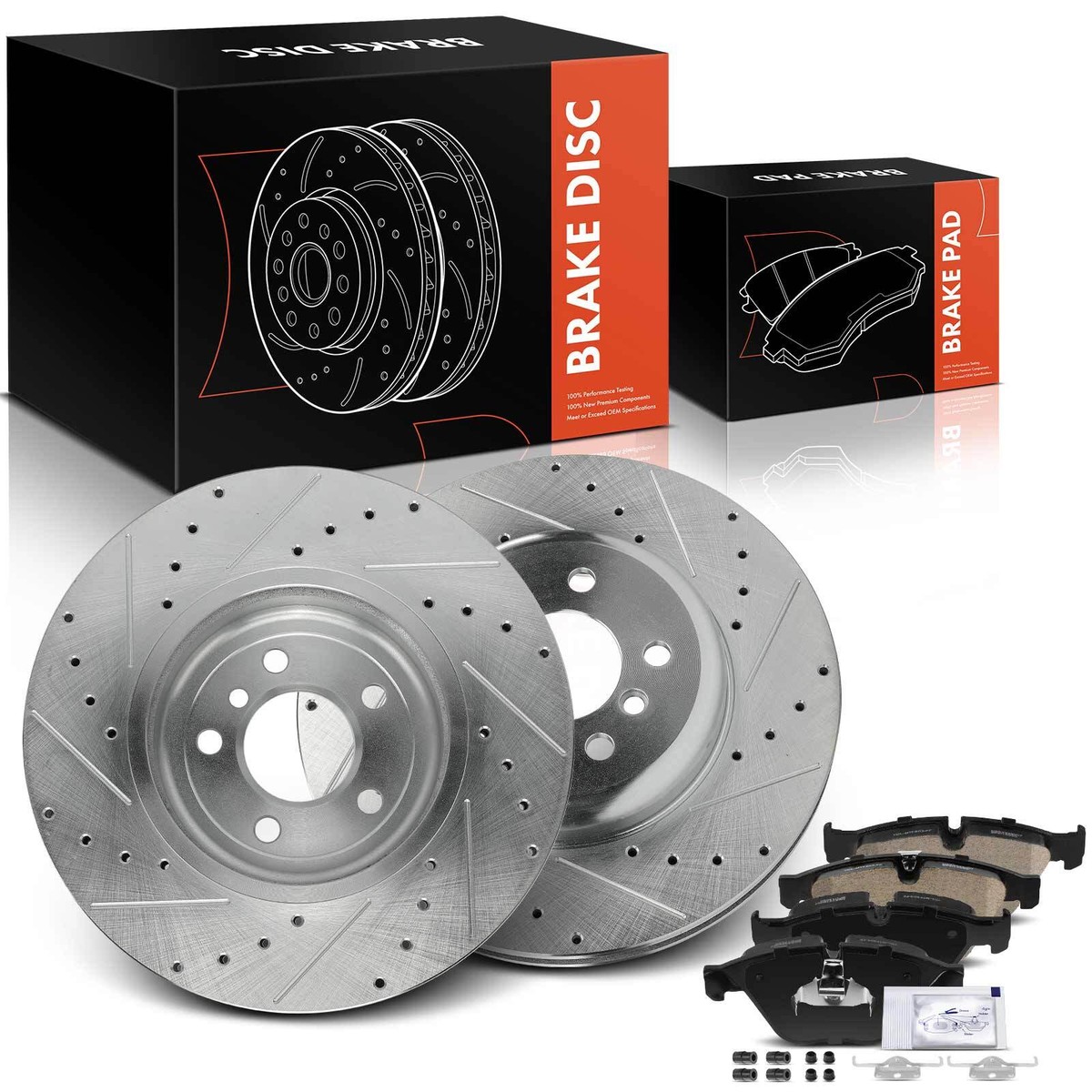 ⑨1-B ,10-c セット 6x Front Drilled Rotors & Ceramic Brake Pad for BMW 535d 14