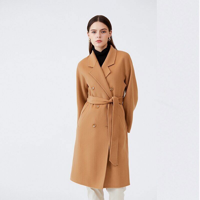 100% Wool Pure Woolen Coat Ladies Long Knitted Cardigan Coat Cashmere Coat